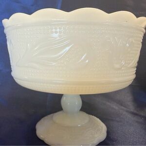 Milk glass compote